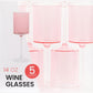 Two Tone 14 Oz Pink /Clear Plastic Wine Goblets