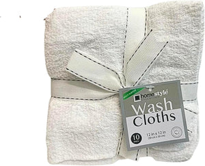 100% Cotton White Wash Cloths 11inx11in   | 8 Ct.
