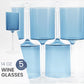 Two Tone 14 Oz Blue/Clear Plastic Wine Goblets