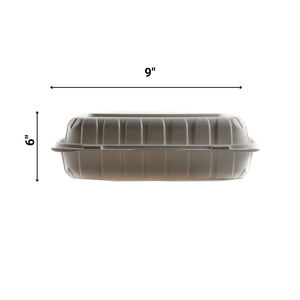 *WHOLESALE* 9"X6" Eco Friendly Food Container w/ Clamshell Hinged Lid 150ct/case