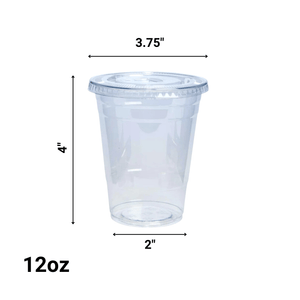 *WHOLESALE* 12oz Disposable Plastic Clear PET Cups | 1000 CT/Case