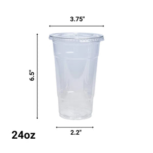*WHOLESALE* 24oz Disposable Plastic Clear PET Cups | 600 ct/Case