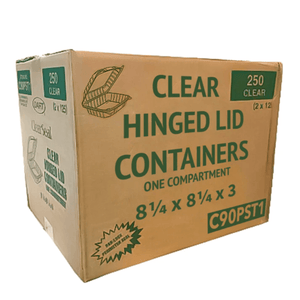 *WHOLESALE* DART Model # C9PST1| ClearSeal Hinged Lid Container | 250 ct/case