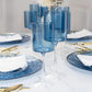 Two Tone 14 Oz Blue/Clear Plastic Wine Goblets