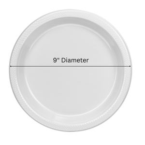 *BUY BULK* Hanna K. Signature White heavyweight plastic Plates 9"