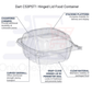 *WHOLESALE* DART Model # C53PST1| ClearSeal Hinged Lid Container | 500 ct/case
