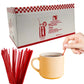 *WHOLESALE* 8" Disposable Red Plastic Heavy Duty Sip Stirrers - Coffee Stirrer Straws | 1000, ct.