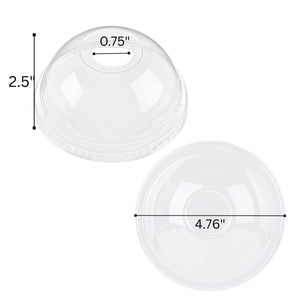 *WHOLESALE* Crystal Clear Dome PET Plastic Lids with 0.75" Straw Hole – Fits 12, 16, 20 & 24 oz Cups: 1000CT/Case