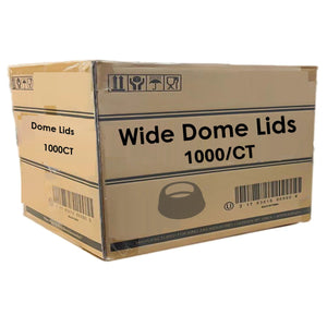 *WHOLESALE* Crystal Clear Dome PET Plastic Lids with 2" Straw Hole – Fits 12, 16, 20 & 24 oz Cups: 1000CT/Case