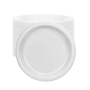 *BUY BULK* Hanna K. Signature White heavyweight plastic Plates 9"