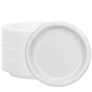 *BUY BULK* Hanna K. Signature heavy weight Plastic Plates White 10"