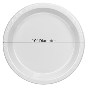 *BUY BULK* Hanna K. Signature heavy weight Plastic Plates White 10"