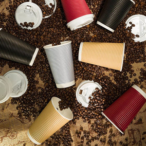 Paper Cup Tan Hot Cold with lid 16 oz