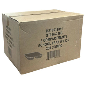*WHOLESALE* Disposable 3 Compartment Aluminum Dinner Foil Pan/Tray with Board Lids
