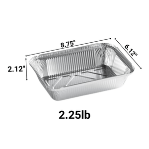 Disposable Aluminum 2.25Lb Oblong Pan 8.25" x 5.75"