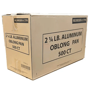 *WHOLESALE* Disposable Aluminum 2.25Lb Oblong Pan 8.25" x 5.75" | 500 ct/case