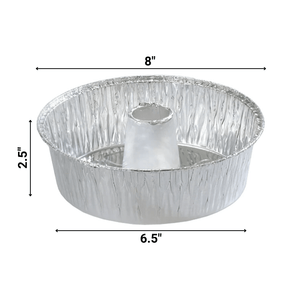 *WHOLESALE* Disposable Aluminum 8" Angel Tube Foil Pan:100/Case