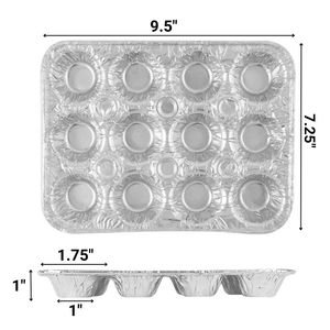*WHOLESALE* Disposable Aluminum Mini Muffin Foil Pan 12 Cup Section. 400/Case