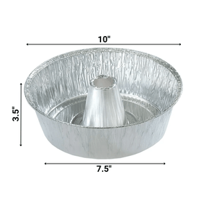 *WHOLESALE* Disposable Aluminum 10" Angel Tube Foil Pan. 100/case