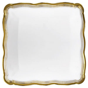 Aristocrat Collection 12” x 12” White & Gold Square Serving Trays