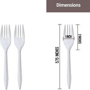 *BUY BULK* Plastic Cutlery Forks Medium Weight Disposable White