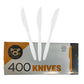 *BUY BULK* Plastic Cutlery, Knives Medium Weight Disposable White