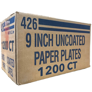 *WHOLESALE* 9" - Disposable - Uncoated - White - Lunch Plates | 1200 ct.