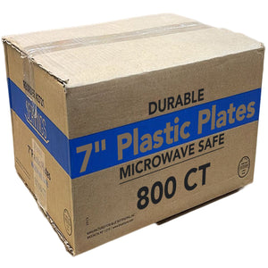 *WHOLESALE* 7" - Disposable - Lightweight - White - Dinner Plates | 800 ct.