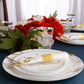 *BUY BULK* Gold Stroke White s Disposable Plastic Dinner Tableware COMBO Set
