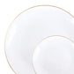 *BUY BULK* Organic Collection  White & Gold Rim Disposable Plastic Dinner Tableware COMBO Set