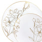 *BUY BULK* Antique White with Gold Floral Disposable Plastic Dinner Tableware COMBO Set