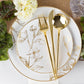 *BUY BULK* Antique White with Gold Floral Disposable Plastic Dinner Tableware COMBO Set