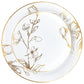 *BUY BULK* Antique White with Gold Floral Disposable Plastic Dinner Tableware COMBO Set
