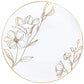 *BUY BULK* Antique Gold Floral s Disposable Plastic Dinner Tableware COMBO Set