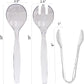 Plastic Serving Utensils, Heavy Duty Clear Disposable Utensils, 3 Each in One Set, 18 Pieces