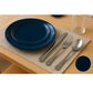 *BUY BULK* The Edge Collection Elegant Dark Blue Disposable Plastic Dinner Tableware COMBO Set