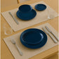 *BUY BULK* The Edge Collection Elegant Dark Blue Disposable Plastic Dinner Tableware COMBO Set