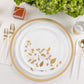 *BUY BULK* Garden Collection White and Gold Round Disposable Plastic Dinner Tableware COMBO Set