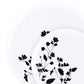 *BUY BULK* Garden Collection White and Black Round Disposable Plastic Dinner Tableware COMBO Set