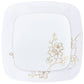 *BUY BULK* Gold Buds Collection White and Gold Square Dinner Tableware Package Set