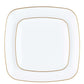 *BUY BULK* Orchid Collection White and Gold Rim Square Disposable Plastic Dinner Tableware COMBO Set