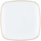 *BUY BULK* Orchid Collection White and Gold Rim Square Disposable Plastic Dinner Tableware COMBO Set