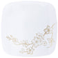 *BUY BULK* Gold Buds Collection White and Gold Square Dinner Tableware Package Set