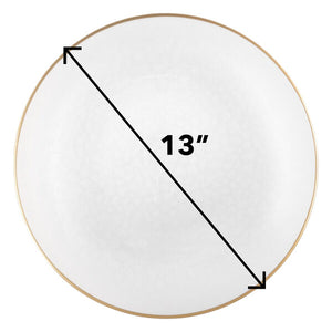 Transparent / Gold Rim Hammered Plastic Charger