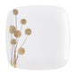 *BUY BULK* Dandelion Square Plates Fancy Disposable White / Gold Disposable Plastic Dinner Tableware COMBO Set Disposable Tableware Blue Sky 20 Guest Servings