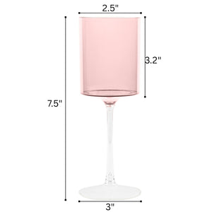 Two Tone 9 Oz Pink/Clear Plastic Wine Goblets