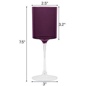 Two Tone 9 Oz Purple/Clear Plastic Wine Goblets