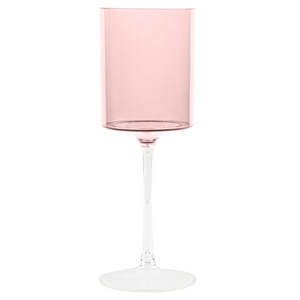 Two Tone 14 Oz Pink /Clear Plastic Wine Goblets