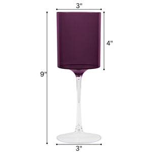 Two Tone 14 Oz Purple/Clear Plastic Wine Goblets