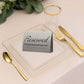 *BUY BULK* The Edge Collection Elegant Clear with Gold Rim Square Dinner Tableware COMBO Set